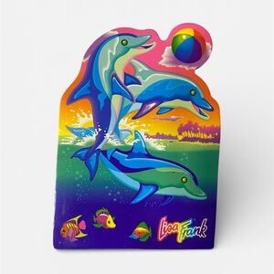 Vintage 1990s Lisa Frank Dancing Dolphins Mini Paper Notepad Stationery 4x3 in.